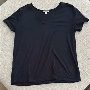 Nanette Lepore Black Fitted Short Sleeve T-Shirt